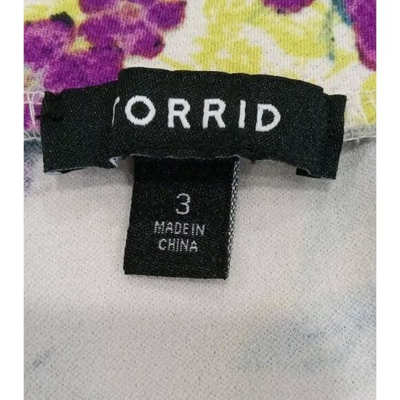 Torrid Plus Size 3 3x Yellow Purple Floral Textured Flowy Circle Skirt Pockets! - Picture 7 of 10